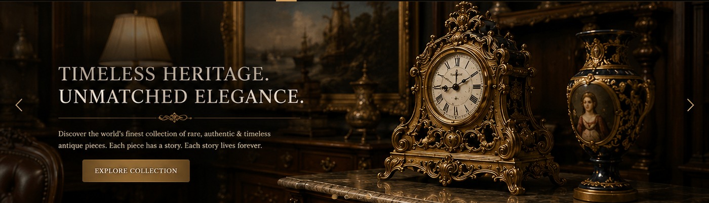Luxury antique interior with ornate clock